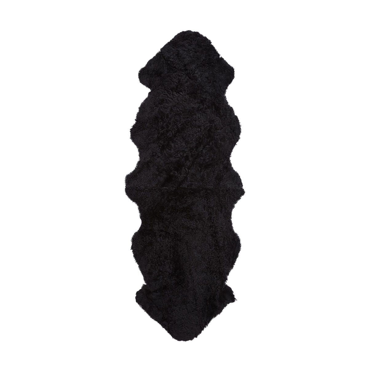 New Zealand Sheepskin | Short Curly Wool | Rug 71x24 in Black