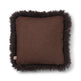 Long-Wool Sheepskin Cushion | 52x52 cm Brown/Chocolate