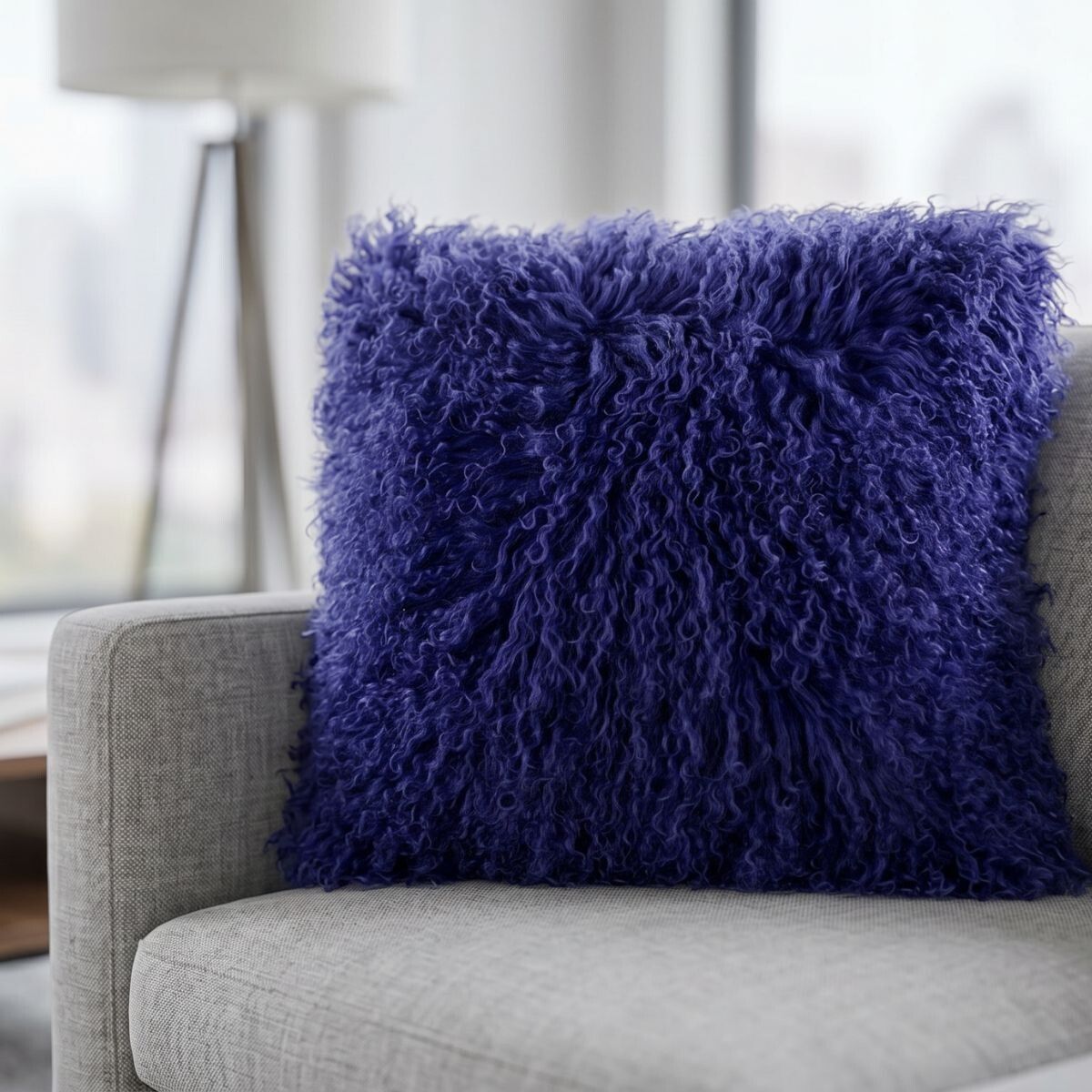Curly Cushion Navy Blue