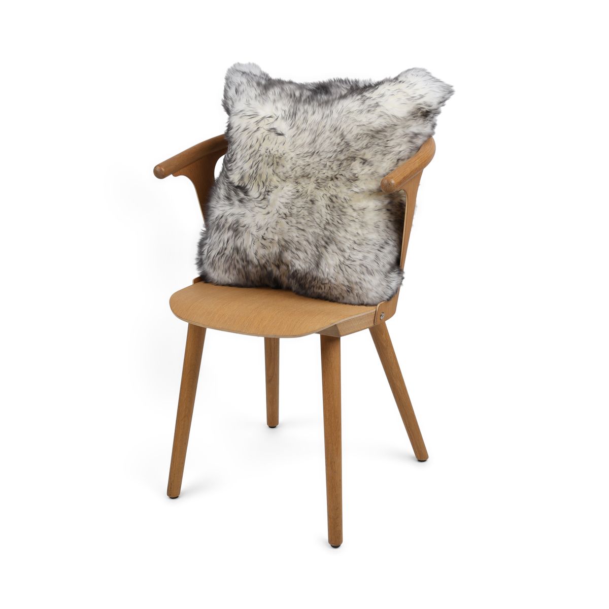 Sheepskin Cushion | Long Wool | New Zealand | Square Black Tip