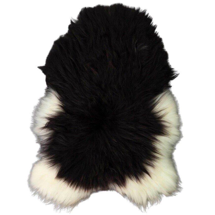 Icelandic Sheepskin | Long Wool | 35x24 in Spotted (Black with White Spots)