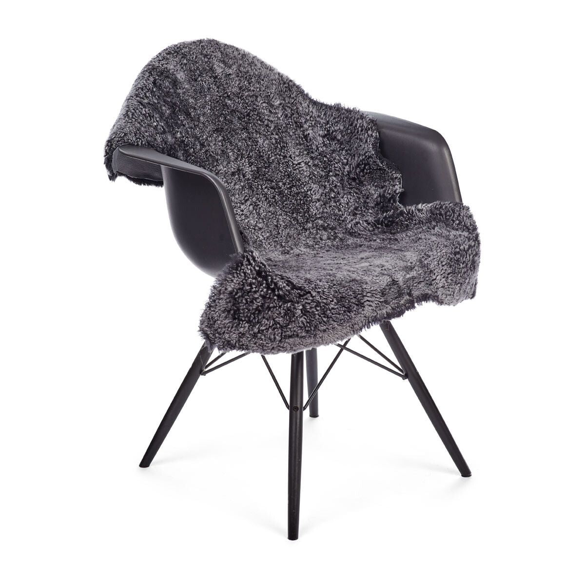 New Zealand Sheepskin | Short Curly Wool | Rug 45 in Anthracite