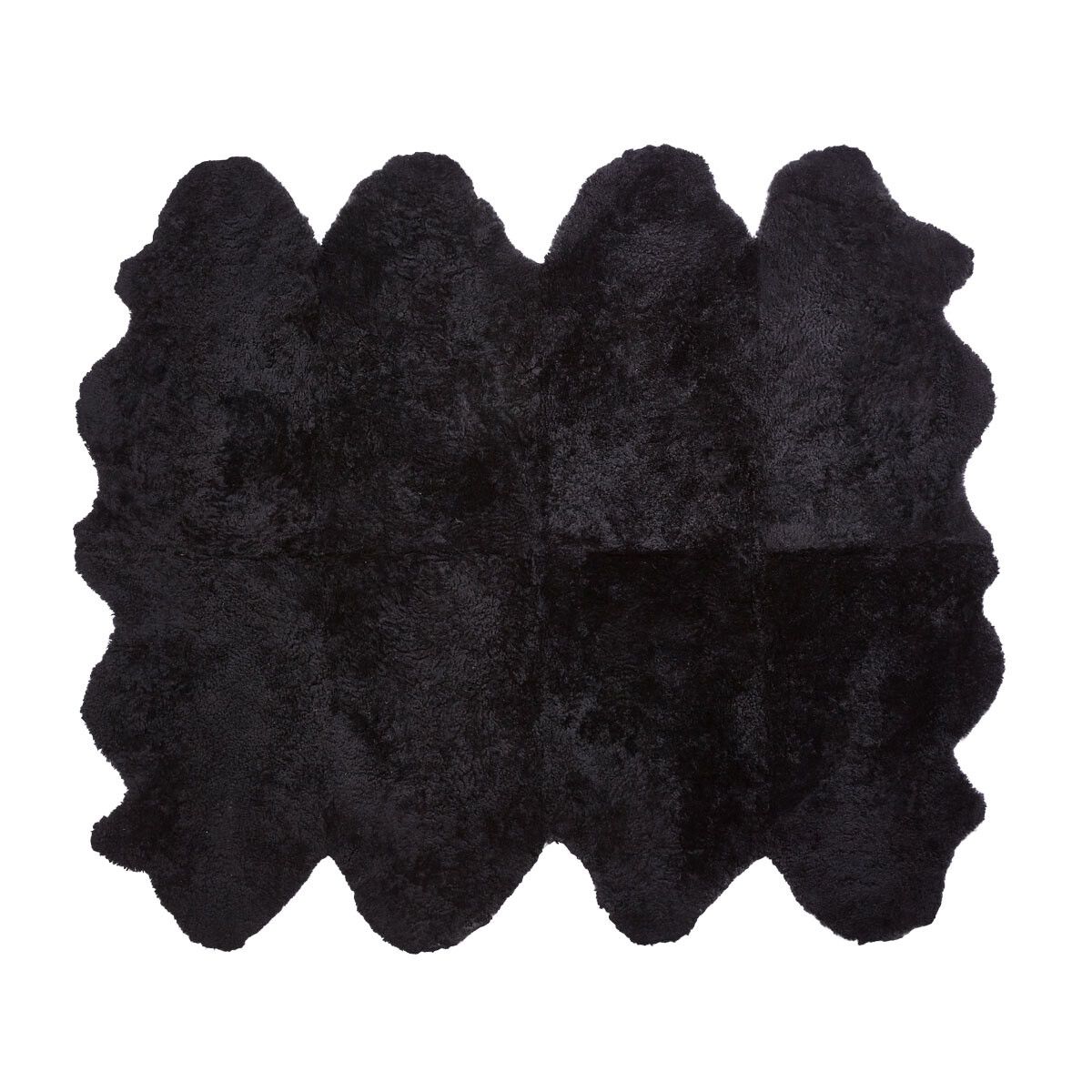 New Zealand Sheepskin | Short Curly Wool | Rug 71x84 in Black