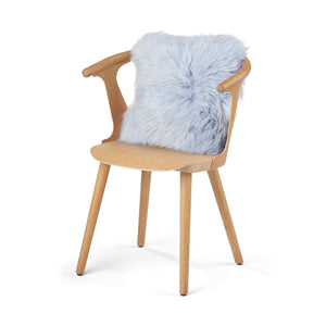 Sheepskin Cushion | Long Wool | New Zealand | 16x16 in Blue-Grey