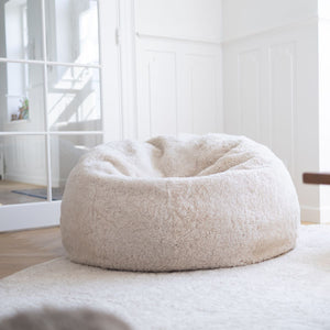 Round Sheepskin Bean Bag | Short Wool Anthracite