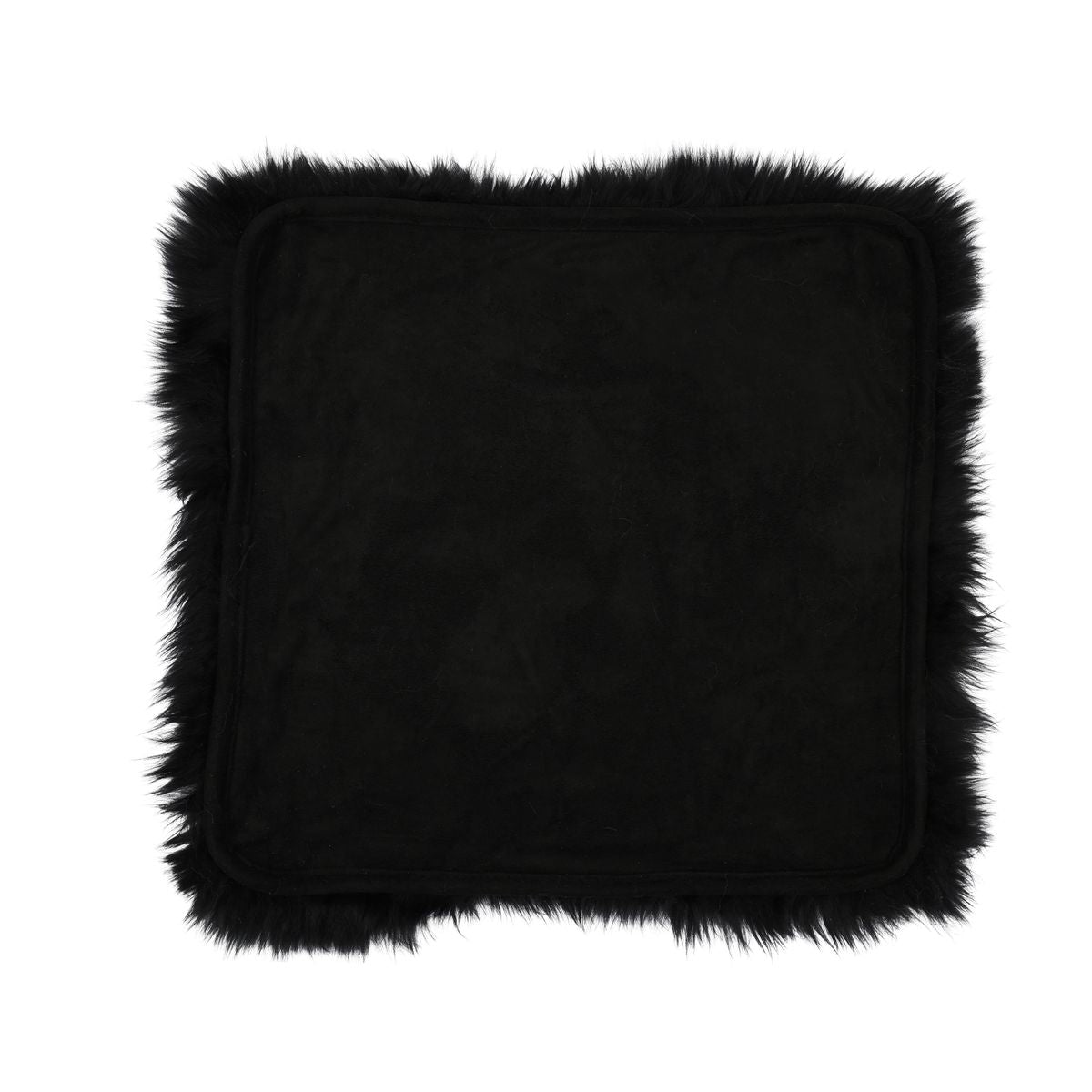 Seat Cover | With Backing | Long Wool | New Zealand Black