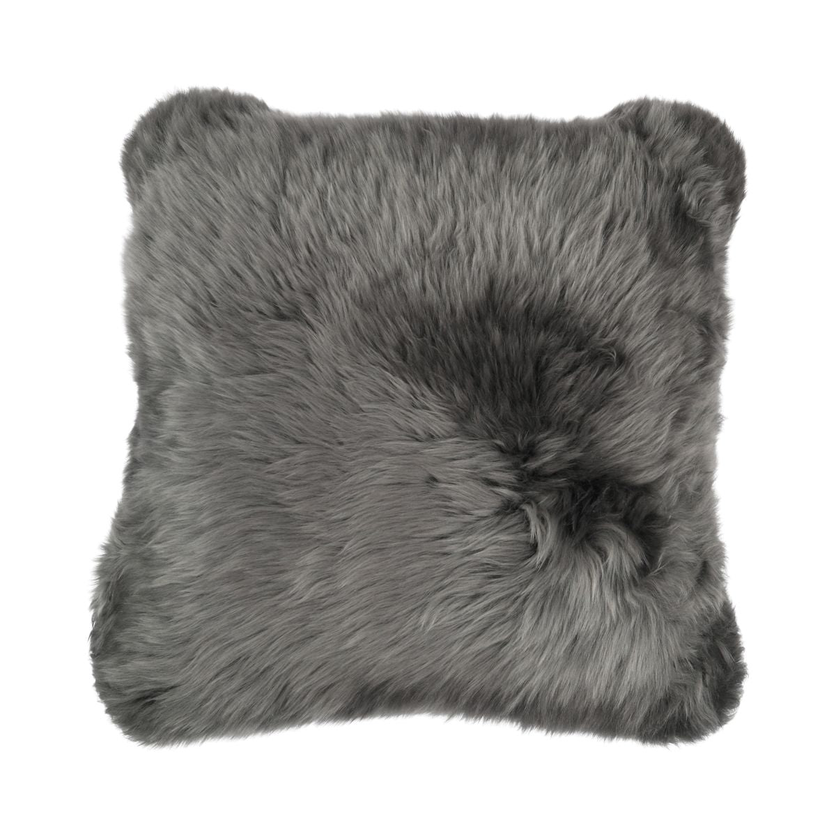 Sheepskin Cushion | Long Wool | New Zealand | Square Steel
