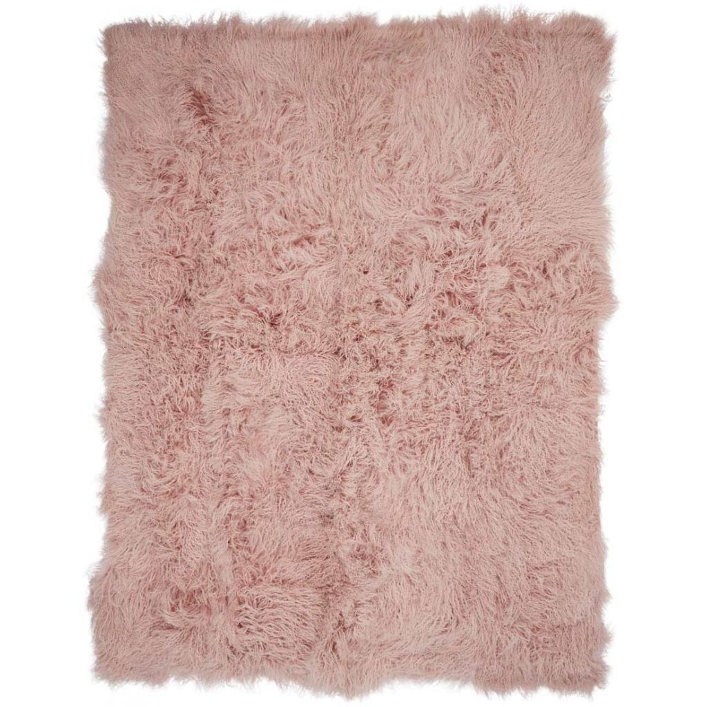 Throw of Curly Sheepskin | 55x71 in Rosa