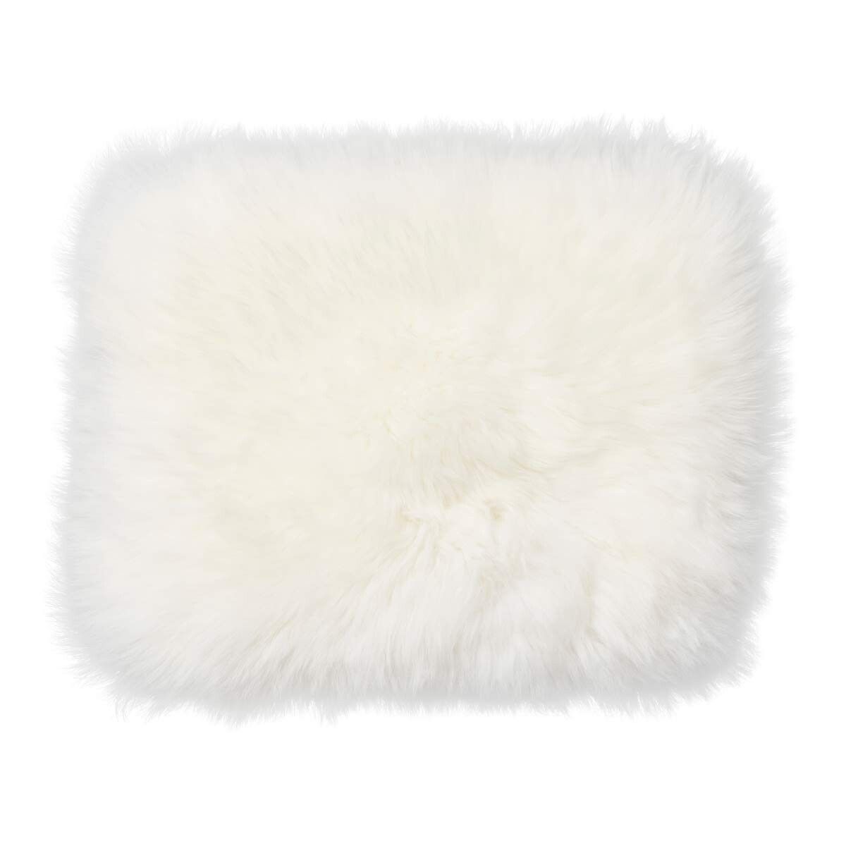 Sample Long Wool Sheepskin Design Rug 32x42 cm Ivory