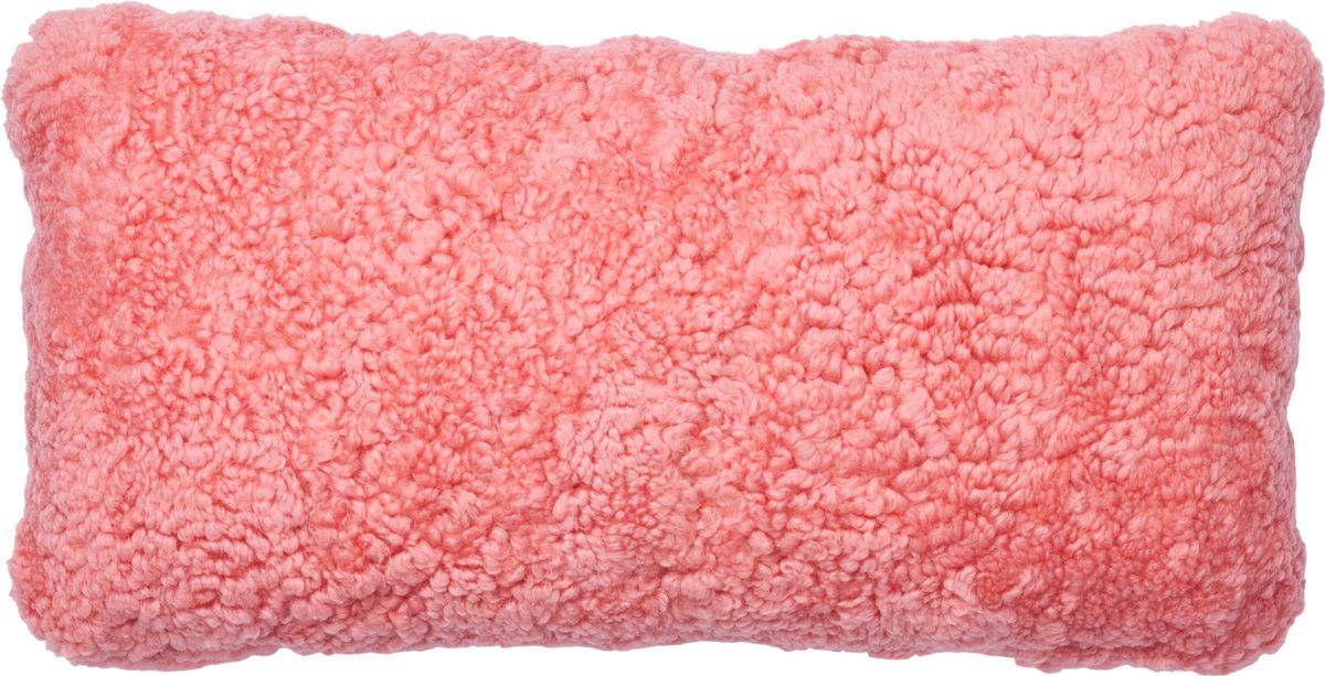 Short-Wool Cushion | Doublesided | 12x24 in Coral Peach