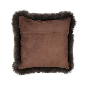 Sheepskin Cushion | Long Wool | New Zealand | Square Walnut
