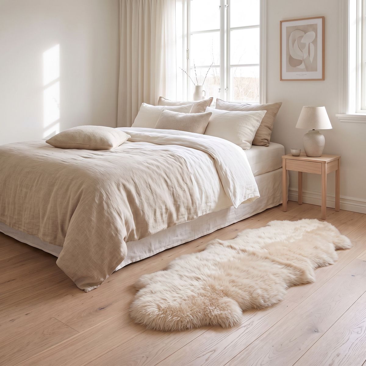 Fellvang Double Lambskin | Long Wool | New Zealand | 63x24 in Champagne