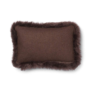Wool Cushion | LW trim | 20x20 in | 13x20 in Brown/Chocolate