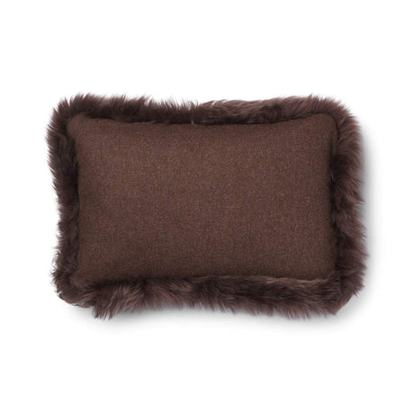 Wool Cushion | LW trim | 20x20 in | 13x20 in Brown/Chocolate
