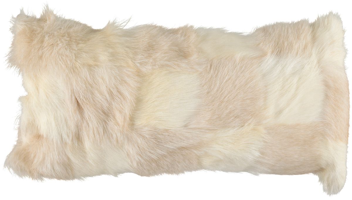 Goat Skin Cushion | 28x56 cm Natural Light