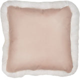 Long-Wool Sheepskin Cushion | LW | Leather backing Ivory