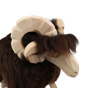 Alpine Sheep Sculpture Natural Brown