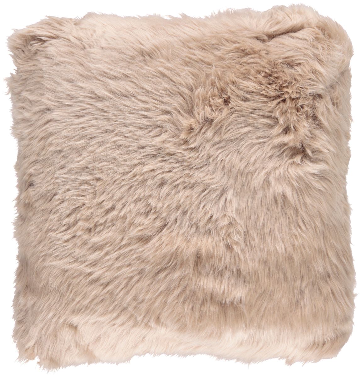 Long-Wool Sheepskin Cushion | 20x20 in Warm Sand