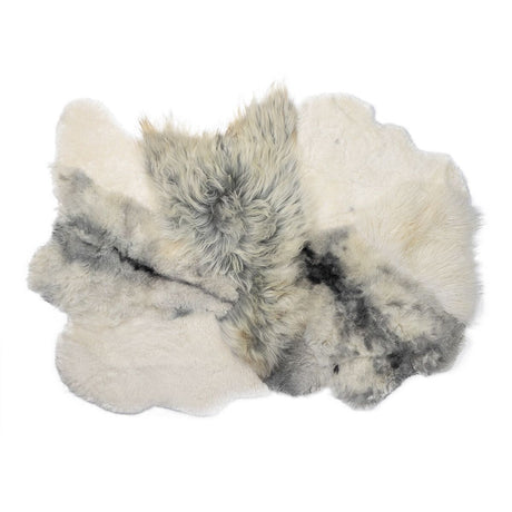 Long Wool / Short Wool Sheepskin Design Rug  Natural Grey/White/Mix