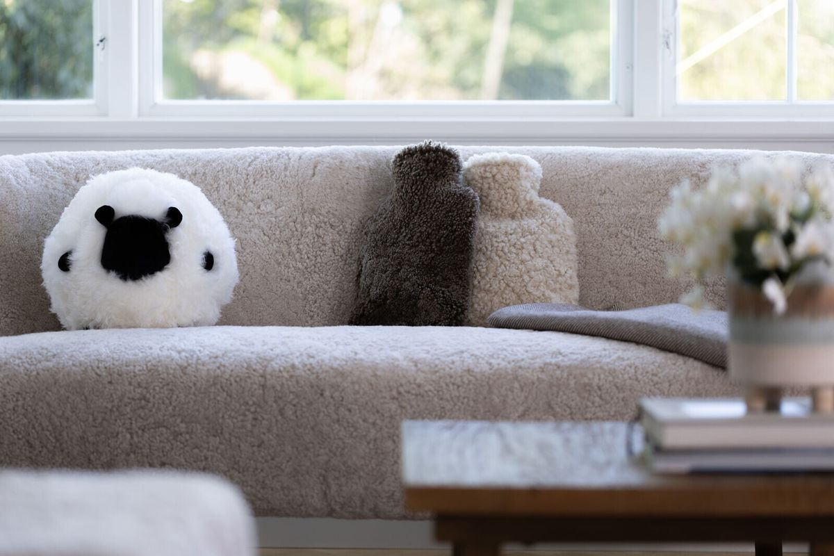 Cute Sheep Cushion | D8 in | D11 in | D13,5 in Black/White