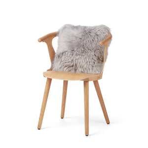 Sheepskin Cushion | Long Wool | New Zealand | 16x16 in Light/Ash/Grey