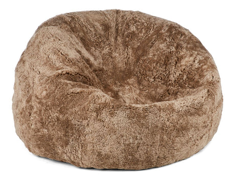Round Sheepskin Bean Bag | Short Wool | Medium | Large Taupe
