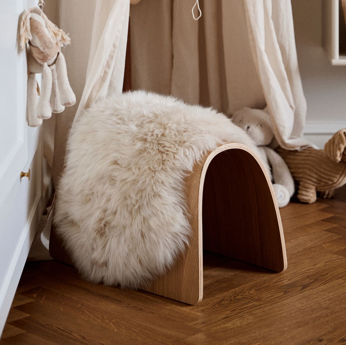 Sheep Stool Cover Black