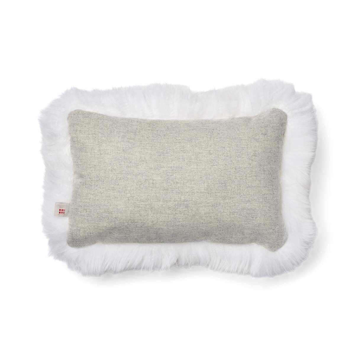 Long-Wool Sheepskin Cushion | 20x20 in | 13x20 in Silver/Ivory