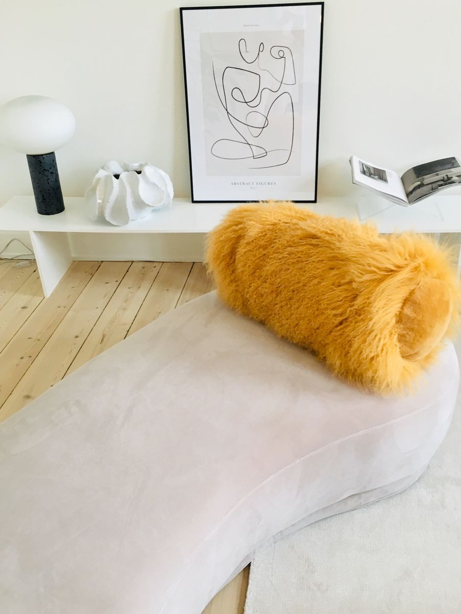 Curly Bolster Cushion | D8x20 in Imperial Yellow