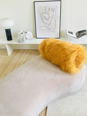 Curly Bolster Cushion | D8x20 in Imperial Yellow