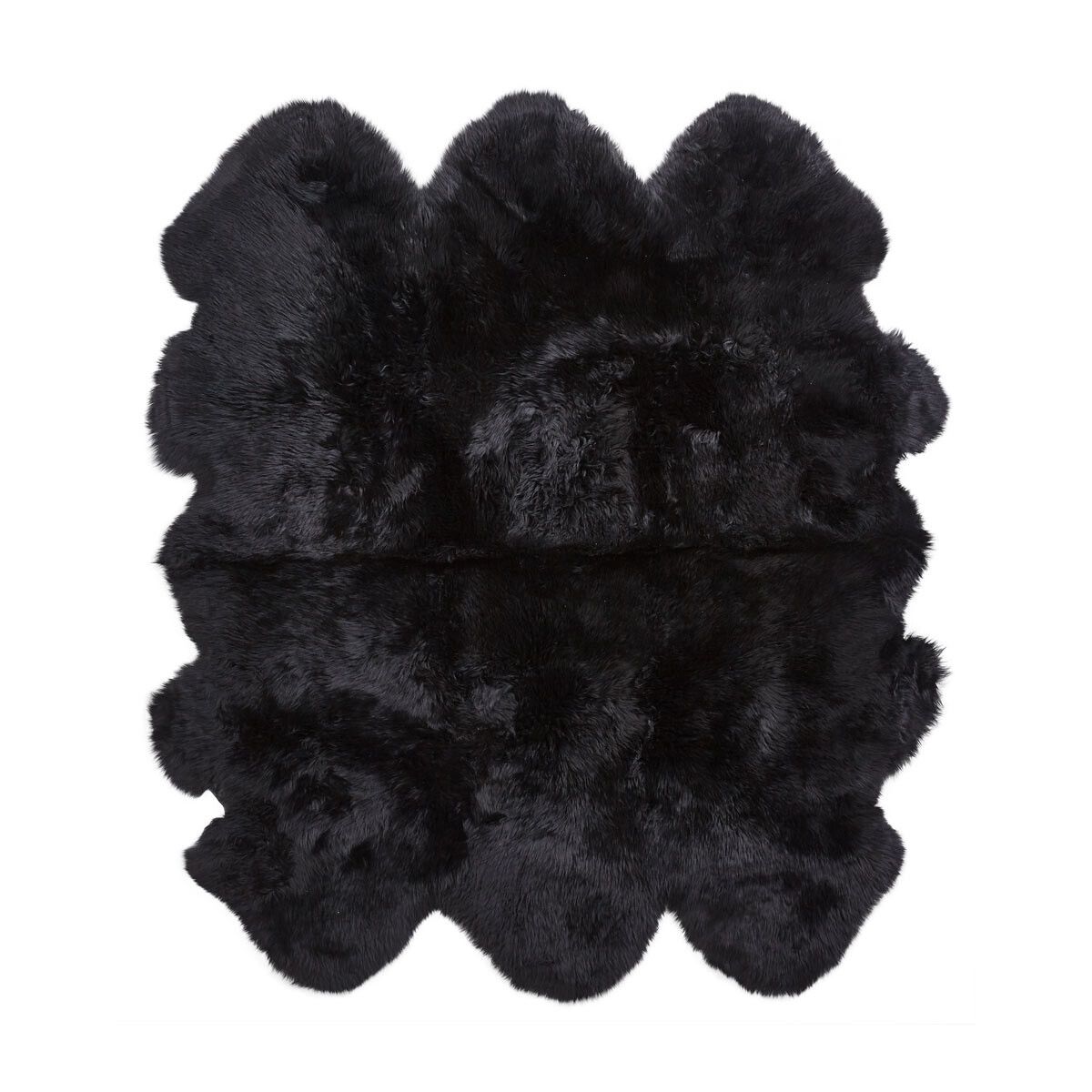 New Zealand Sheepskin | Long Wool | Rug 71x64 in Black