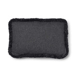 Short-Wool Sheepskin Cushion | SW trim | 34x52 cm Charcoal/Anthracite