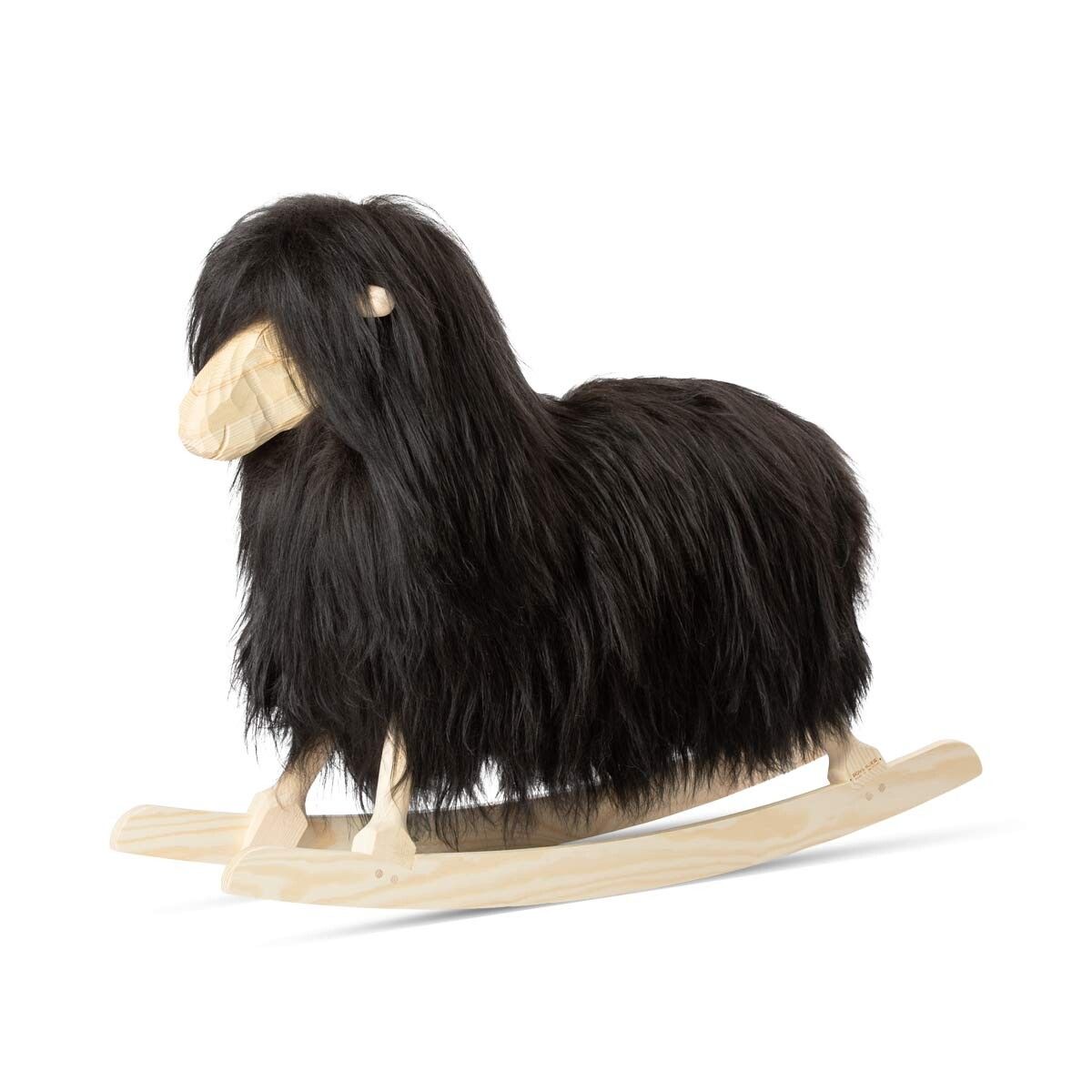 Rocking Sheep | Long Wool | 33x10x24 in | Large Blacky