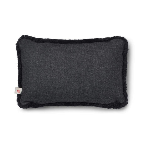 Short-Wool Sheepskin Cushion | 20x20 in | 13x20 in Charcoal/Black