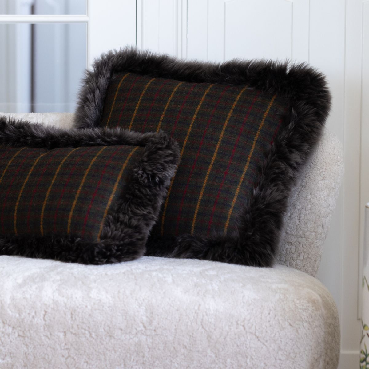 One Side Cushion | LW | 20x20 in Cocoa-Dark Brown/Taupe