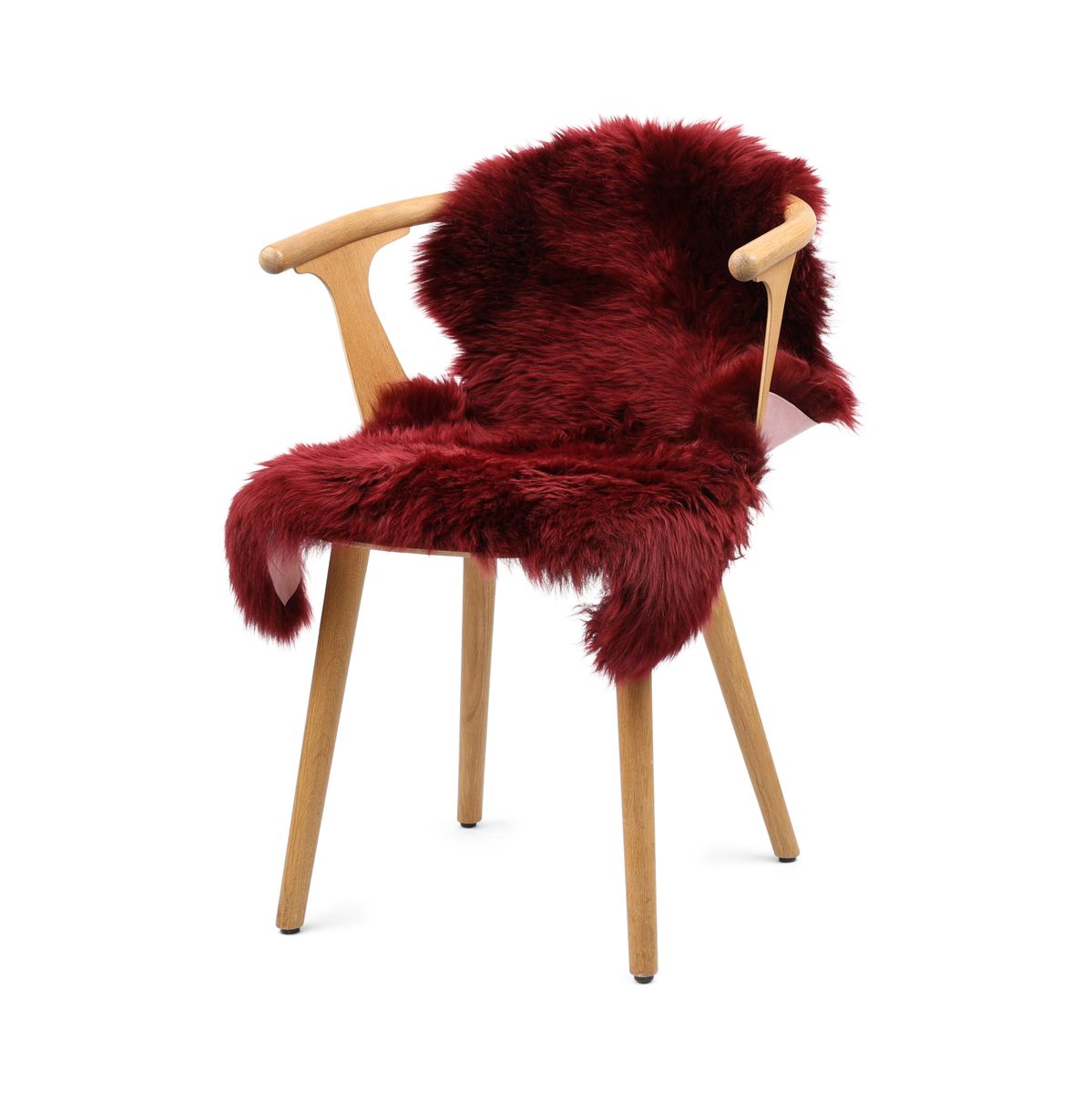 New Zealand Sheepskin | Long Wool | 35 in Burgundy
