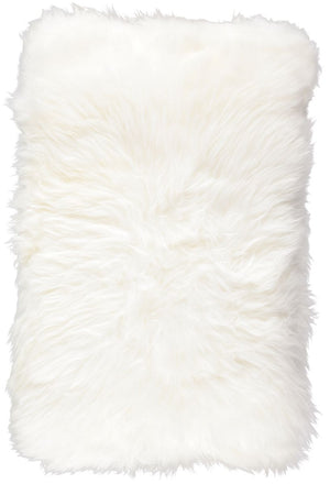 Long-Wool Sheepskin Cushion | 16x24 in Ivory