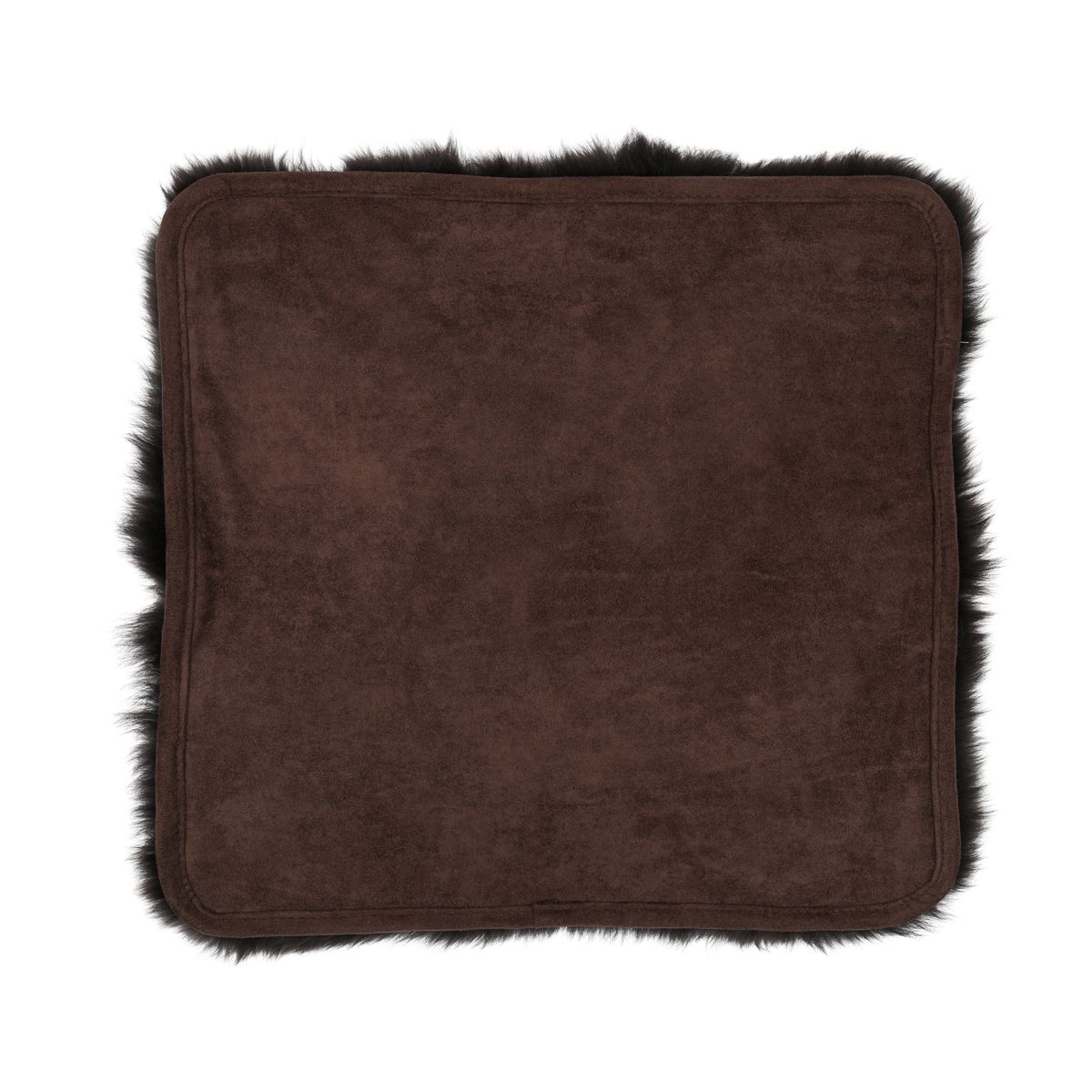 Seat Cover | With Backing | Long Wool | New Zealand Chocolate