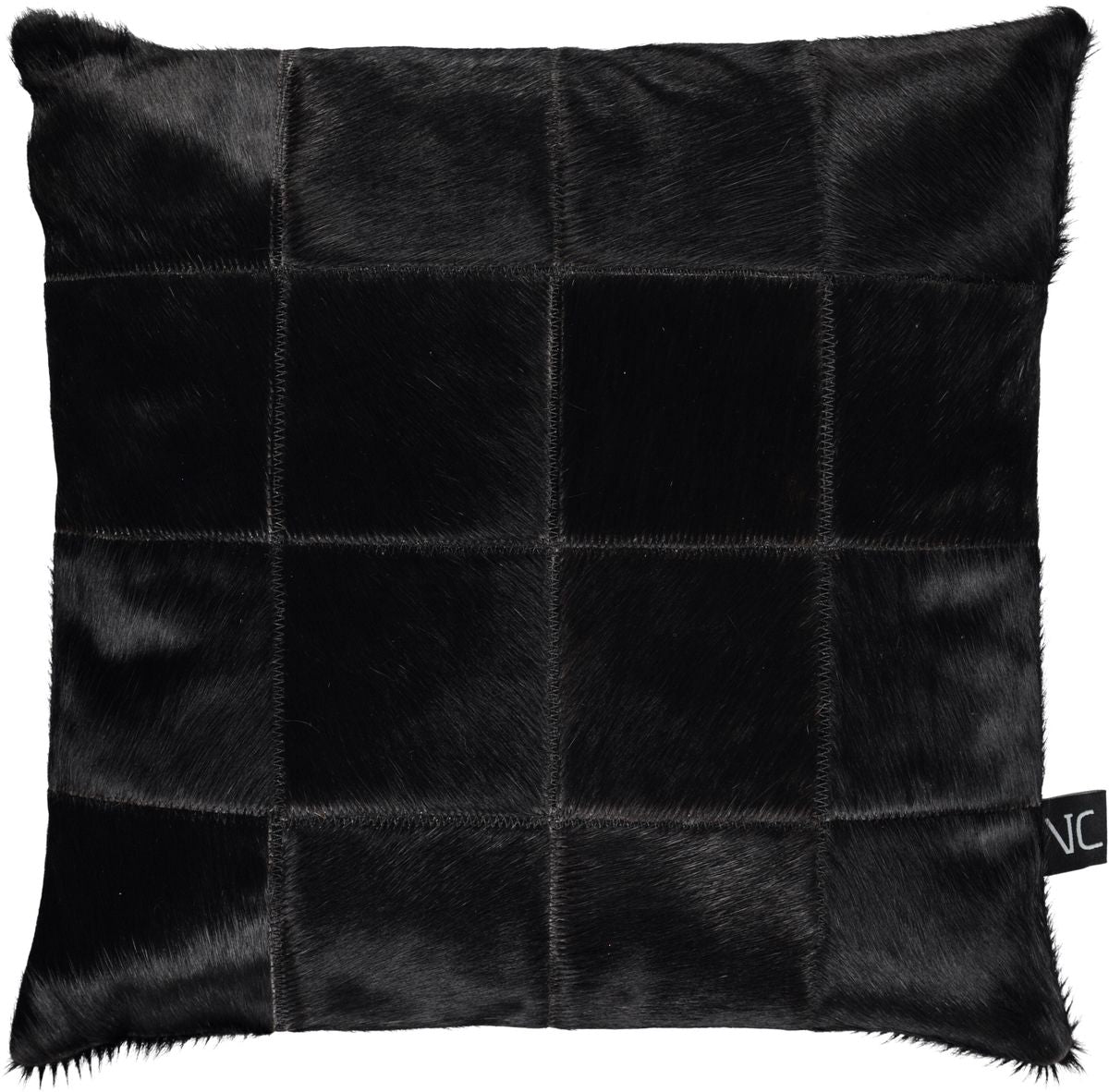 Cow Hide Cushion | 40x40 cm Black