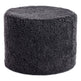 Short Wool Curly Sheepskin Pouf Anthracite