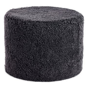 Short Wool Curly Sheepskin Pouf