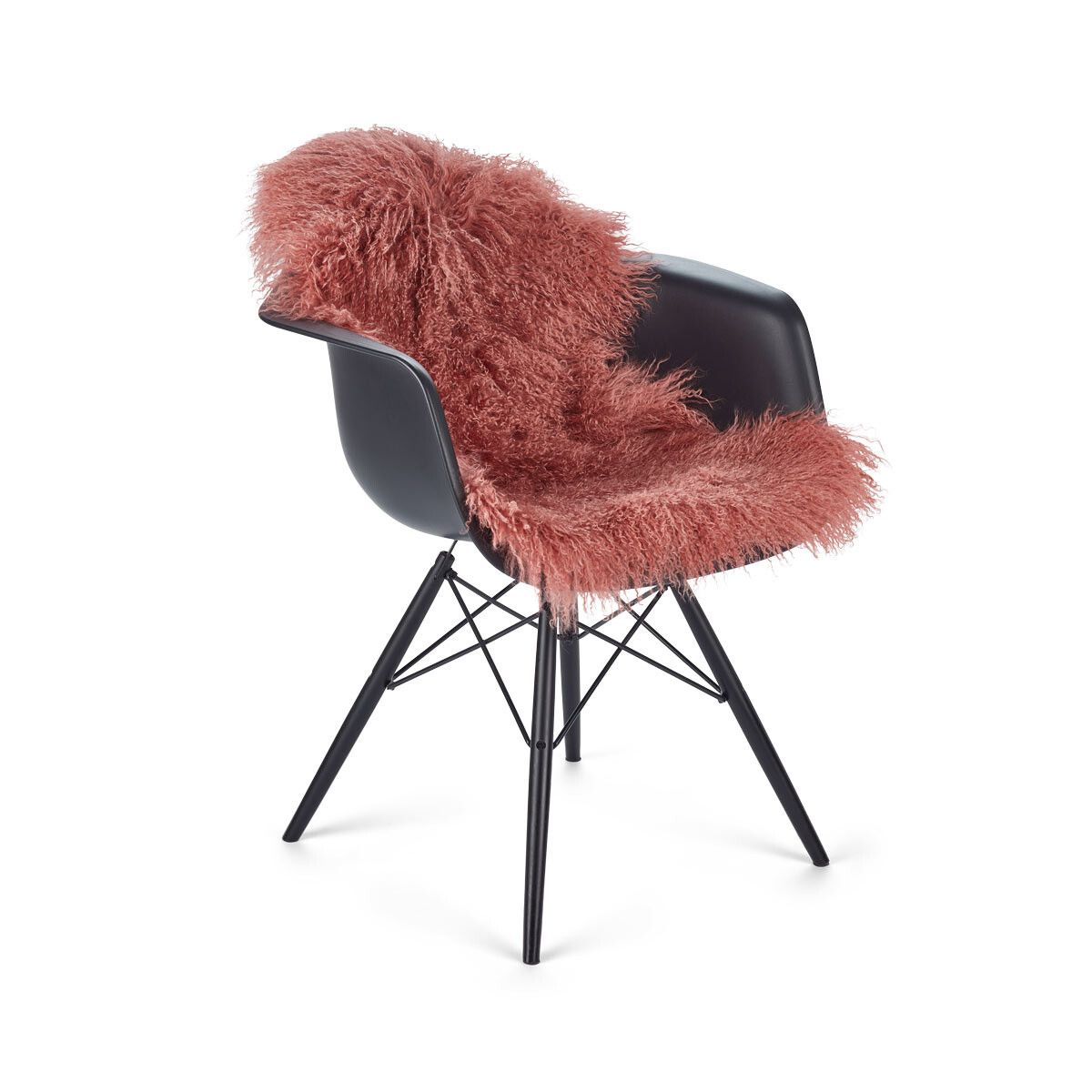 Curly Sheepskin | Tibetan | 33x20 in Old Rose