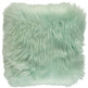 Long-Wool Sheepskin Cushion | 14x14 in Mint