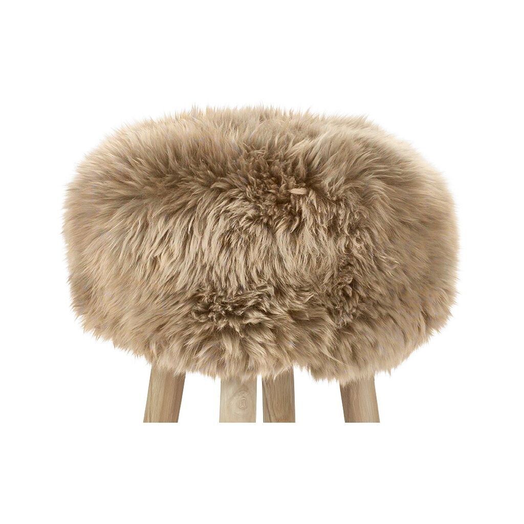 Long Wool Stool Cover Taupe