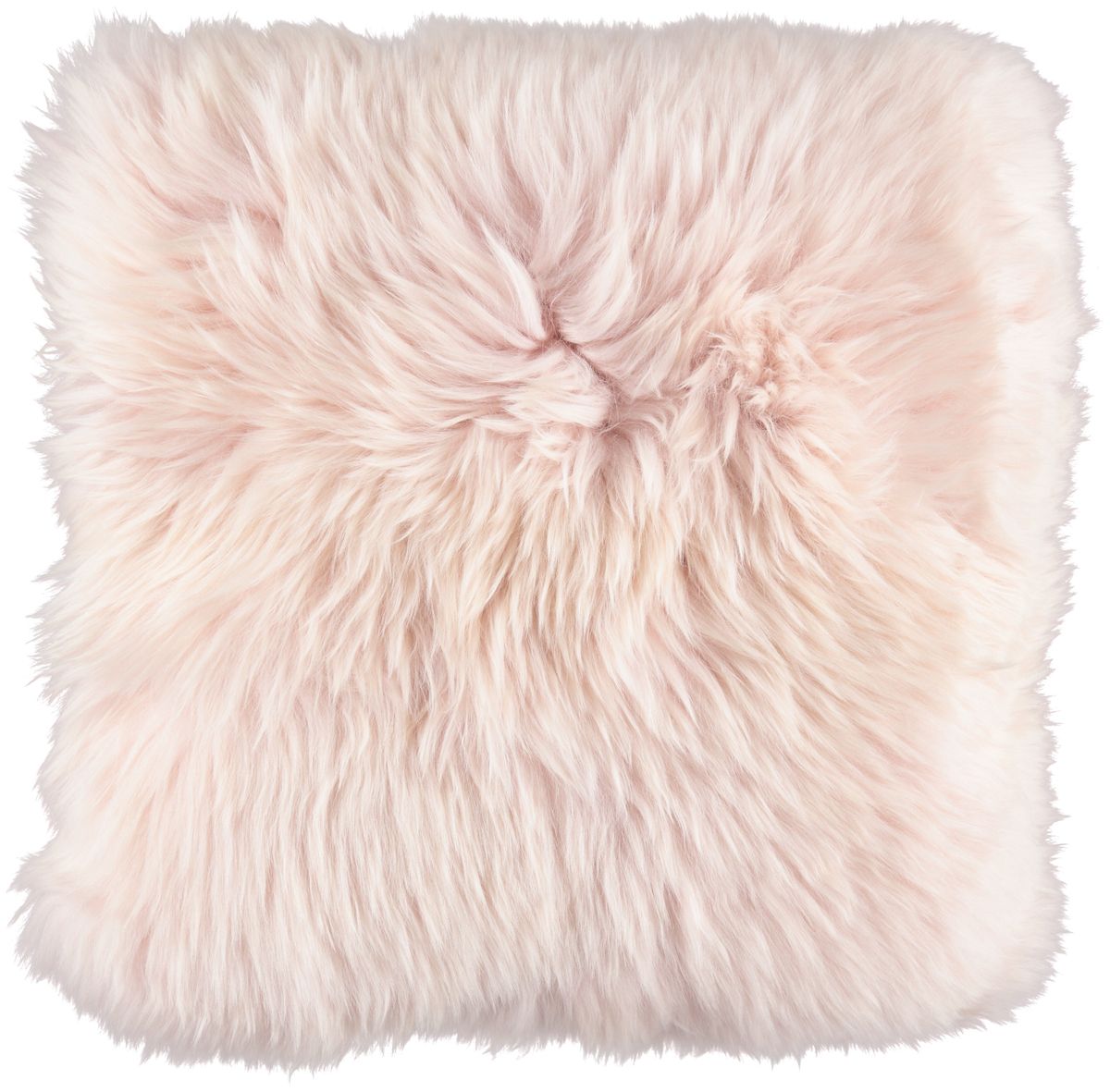 Long-Wool Sheepskin Cushion | 20x20 in Candy