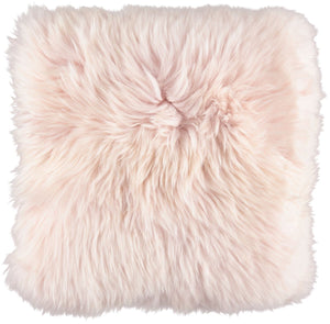 Long-Wool Sheepskin Cushion | 20x20 in Candy