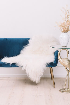 Icelandic Sheepskin | Long Wool | 90-100 cm Off White