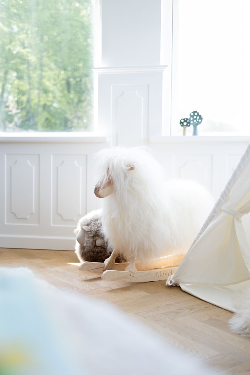 Rocking Sheep | Long Wool | 33x10x24 in | Large Off White