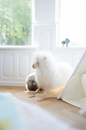 Rocking Sheep | Long Wool | 33x10x24 in | Large Off White
