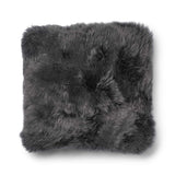 Long-Wool Sheepskin Cushion | 52x52 cm Rock/Steel